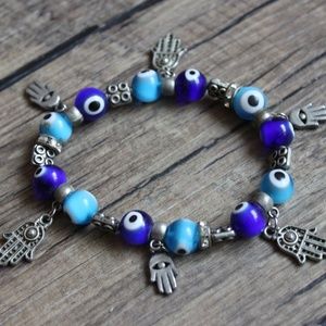 Blue Evil Eye & Hamsa Bracelet